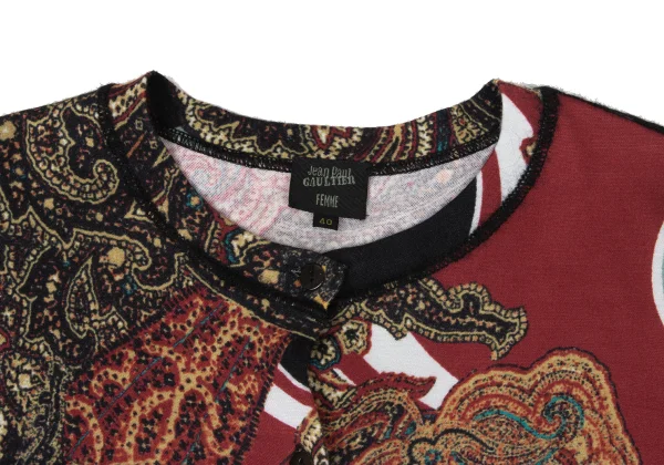Jean Paul GAULTIER FEMME Rayon Nylon Printed Stretch Cardigan K-174022_005