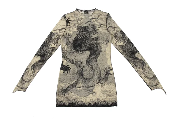 Jean Paul GAULTIER FEMME Dragon Drawing Print Tops K-174024_002