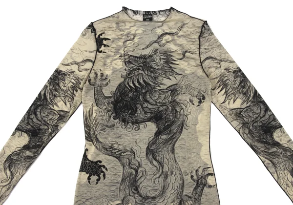 Jean Paul GAULTIER FEMME Dragon Drawing Print Tops K-174024_003