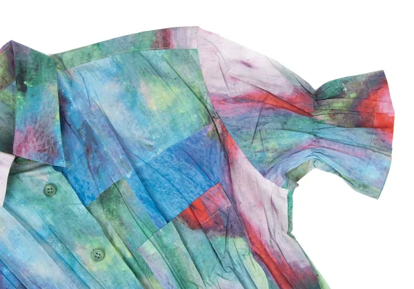 ISSEY MIYAKE WHITE LABEL Colorful Pleated Short Sleeve Shirt K-174028_007