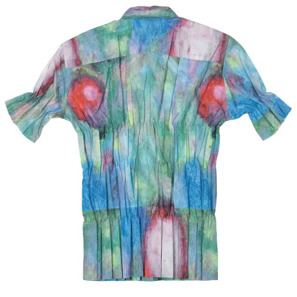 ISSEY MIYAKE WHITE LABEL Colorful Pleated Short Sleeve Shirt K-174028_010