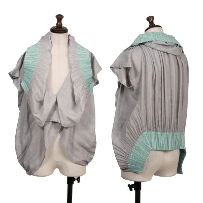 ISSEY MIYAKE Crinkle Pleats Floral Print Bolero