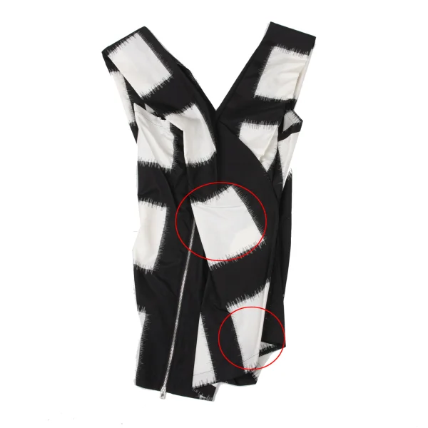 ISSEY MIYAKE Sashiko Silk Square Fabric Print Sleeveless Top  K-174030_007