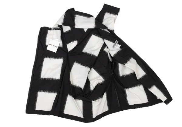 ISSEY MIYAKE Sashiko Silk Square Fabric Print Sleeveless Top  K-174030_011