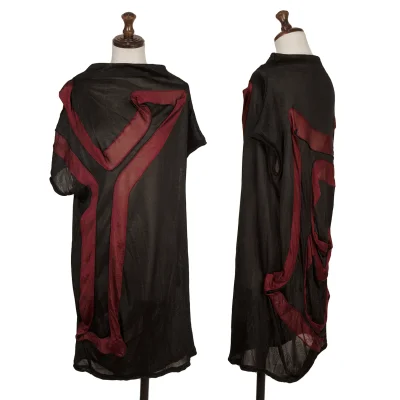ISSEY MIYAKE Bicolor Switching Design Drape Knit Top