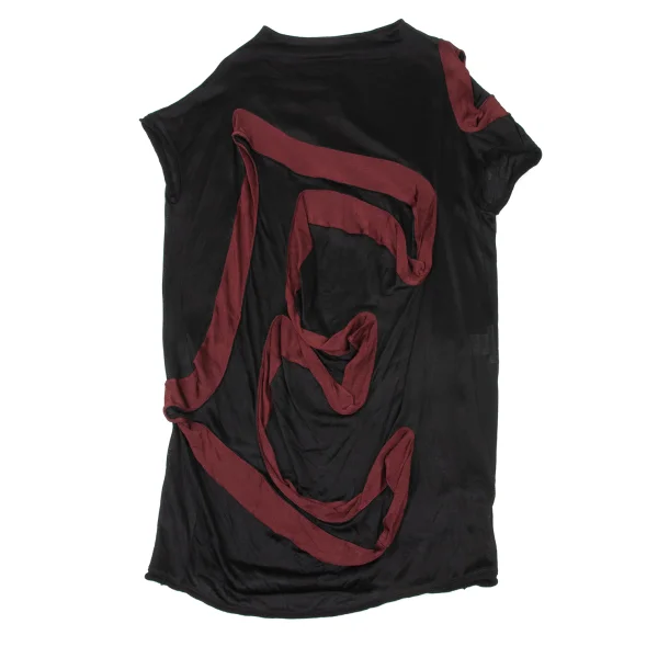 ISSEY MIYAKE Bicolor Switching Design Drape Knit Top K-174031_002