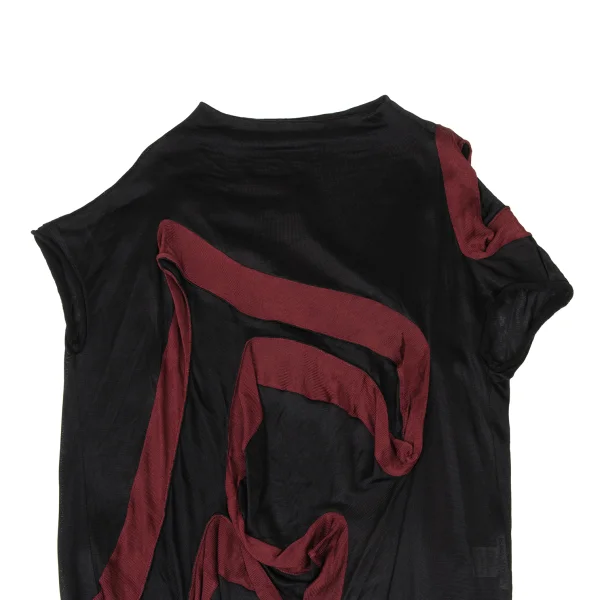 ISSEY MIYAKE Bicolor Switching Design Drape Knit Top K-174031_003