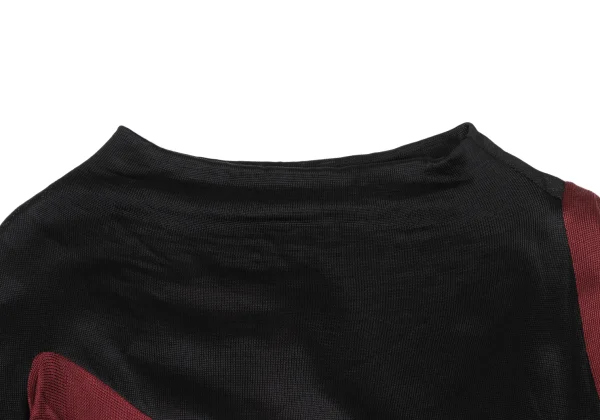 ISSEY MIYAKE Bicolor Switching Design Drape Knit Top K-174031_004