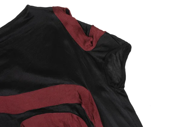 ISSEY MIYAKE Bicolor Switching Design Drape Knit Top K-174031_005