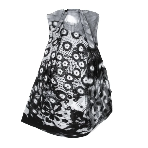 ISSEY MIYAKE Blurred Graphic Print V-Neck Tunic K-174032_002
