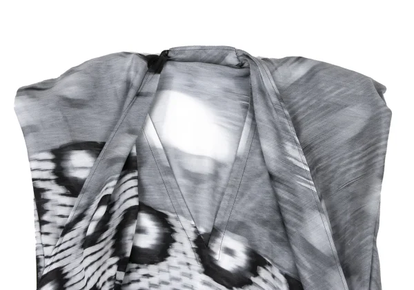 ISSEY MIYAKE Blurred Graphic Print V-Neck Tunic K-174032_004