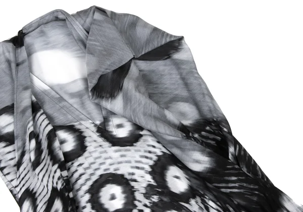 ISSEY MIYAKE Blurred Graphic Print V-Neck Tunic K-174032_005