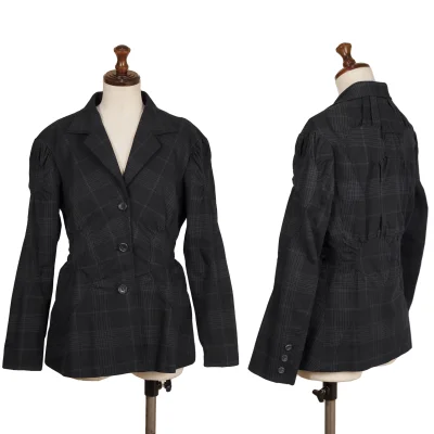ISSEY MIYAKE Cotton Gather Patch Check Jacket