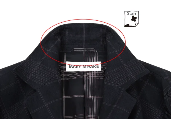 ISSEY MIYAKE Cotton Gather Patch Check Jacket K-174034_006
