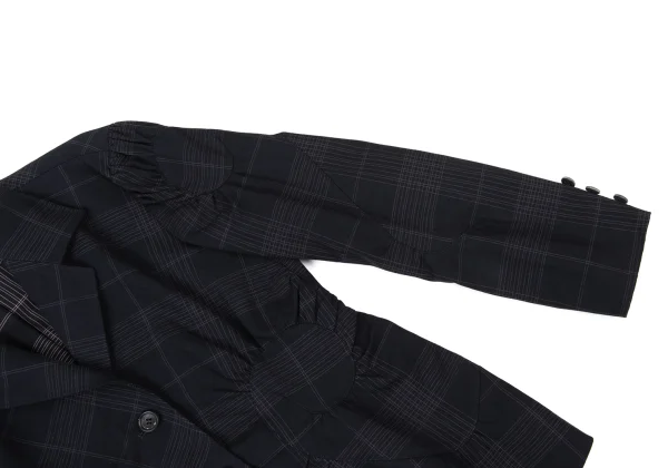 ISSEY MIYAKE Cotton Gather Patch Check Jacket K-174034_008