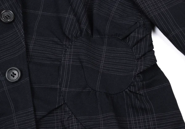 ISSEY MIYAKE Cotton Gather Patch Check Jacket K-174034_012