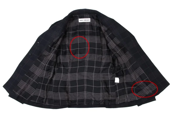 ISSEY MIYAKE Cotton Gather Patch Check Jacket K-174034_013