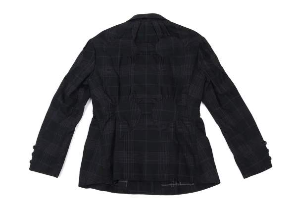 ISSEY MIYAKE Cotton Gather Patch Check Jacket K-174034_016