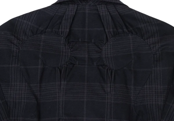 ISSEY MIYAKE Cotton Gather Patch Check Jacket K-174034_017