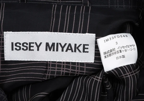 ISSEY MIYAKE Cotton Gather Patch Check Jacket K-174034_019