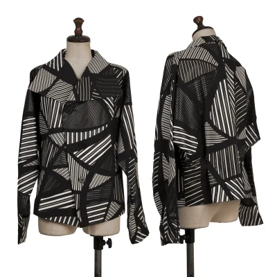 ISSEY MIYAKE Striped Polyurethane Print Jacket