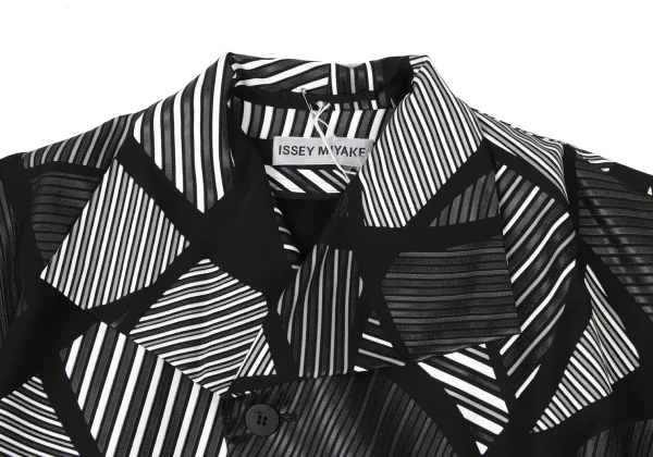 ISSEY MIYAKE Striped Polyurethane Print Jacket K-174036_004