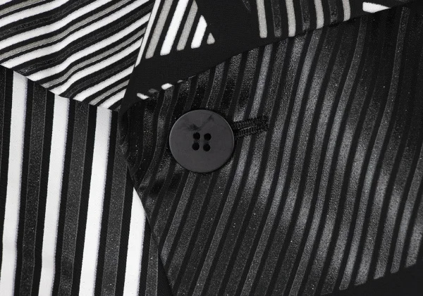 ISSEY MIYAKE Striped Polyurethane Print Jacket K-174036_005