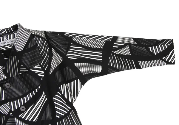ISSEY MIYAKE Striped Polyurethane Print Jacket K-174036_006