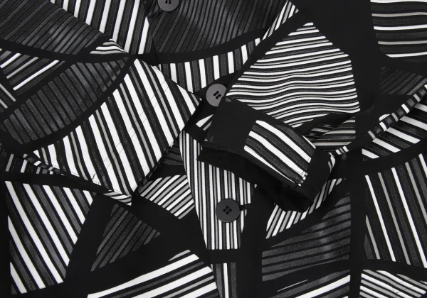 ISSEY MIYAKE Striped Polyurethane Print Jacket K-174036_007