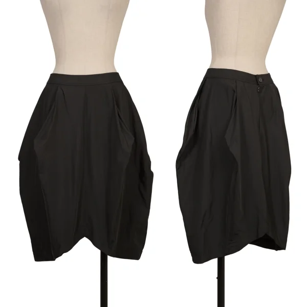 ISSEY MIYAKE Poly Asymmetrical Skirt Black 2 K-174038_001