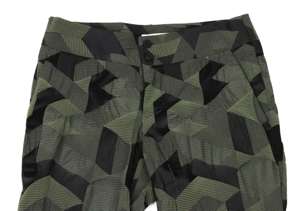 ISSEY MIYAKE Nylon Poly Geometric Jacquard Pants K-174041_002