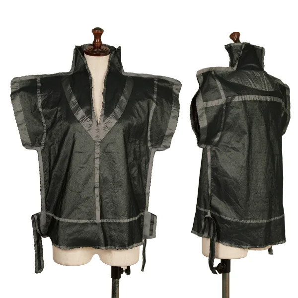 ISSEY MIYAKE A-POC Nylon Poly Cutting Design Top Dark Green,Grey 2 K-174044_001