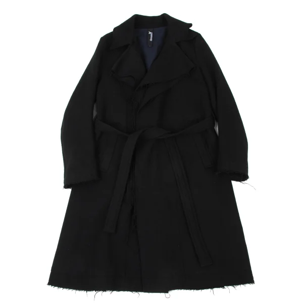 Ground Y Wool Poly Cutting Zip Coat Black 1 K-174046_001