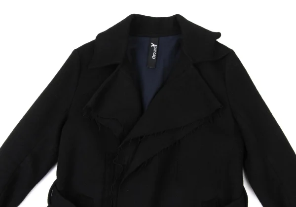 Ground Y Wool Poly Cutting Zip Coat K-174046_002
