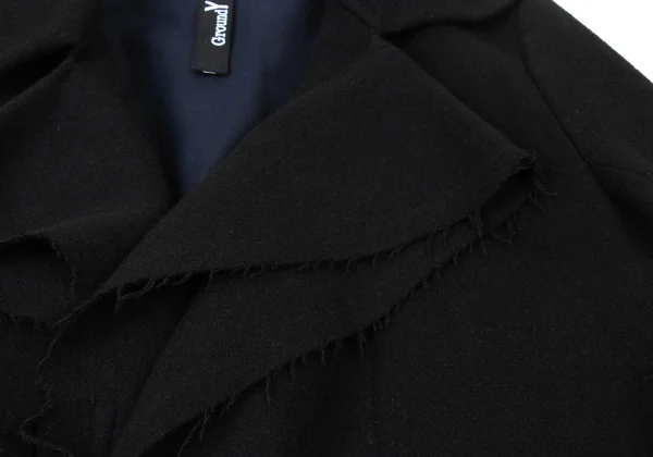 Ground Y Wool Poly Cutting Zip Coat K-174046_004
