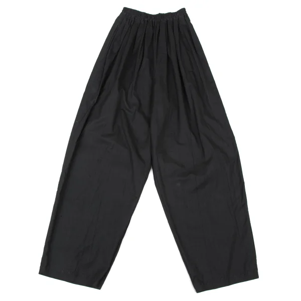 ASHA BY MDS Gathered Waist Zigzag Trim Hem Pants Black XS-S K-174055_001
