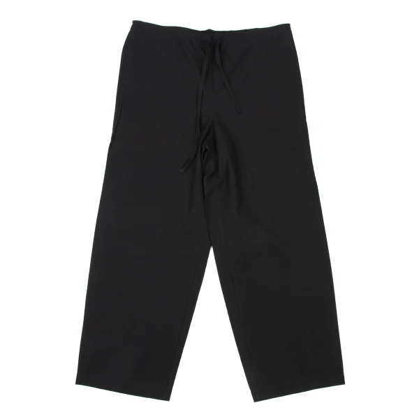 ASHA BY MDS Waist Drawstring Design Zigzag Trim Wide Pants Black M K-174056_001