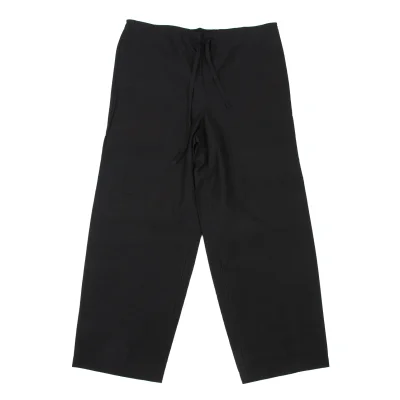 ASHA BY MDS Waist Drawstring Design Zigzag Trim Wide Pants