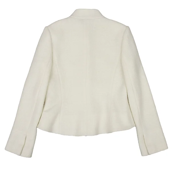 La Mode BALENCIAGA Wool Loop Tweed Stand Collar Jacket K-174064_011