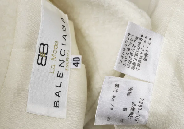 La Mode BALENCIAGA Wool Loop Tweed Stand Collar Jacket K-174064_014
