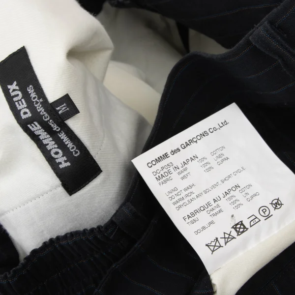 COMME des GARCONS HOMME DEUX Cotton Linen Stripe Tapered Pants K-174069_015