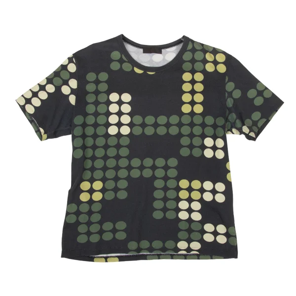 Y's for men Dot Print T-shirt Black,Green 2 K-174076_001