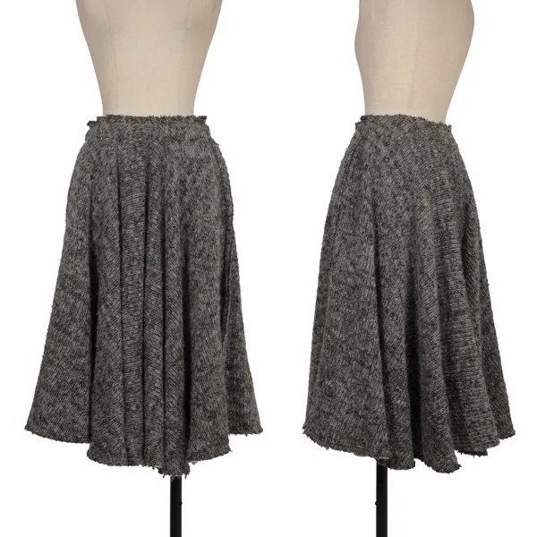 COMME des GARCONS Chunky Knit Flare Skirt Grey XS K-174079_001
