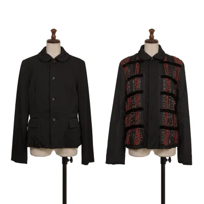 COMME des GARCONS Wool Gabardine Round Collar Reversible Jacket