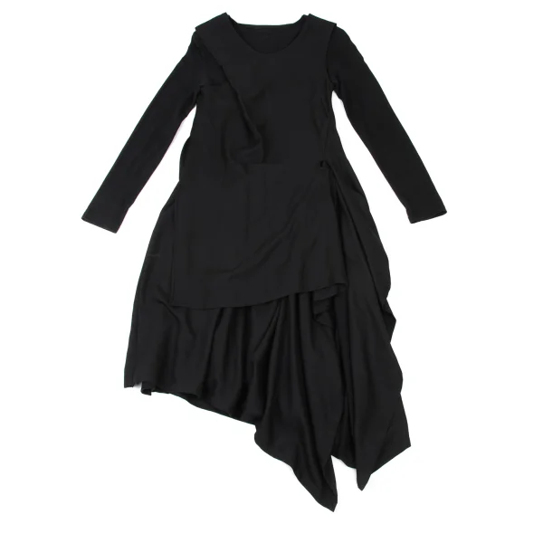 Ground Y Mixed Material Layered Drape Dress K-174087_002