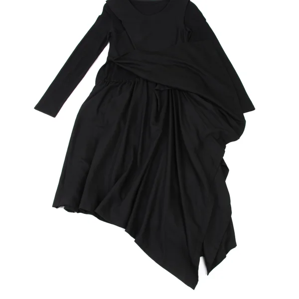 Ground Y Mixed Material Layered Drape Dress K-174087_009