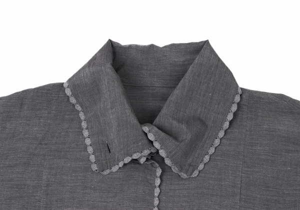 ISSEY MIYAKE HaaT Rayon Blend Knit Trim Cape K-174089_004