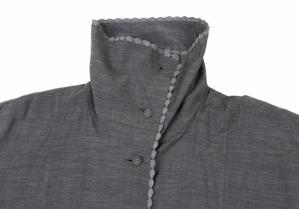 ISSEY MIYAKE HaaT Rayon Blend Knit Trim Cape K-174089_006