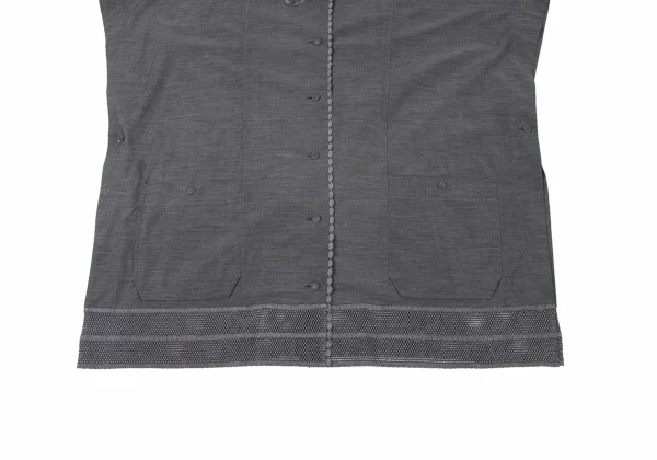 ISSEY MIYAKE HaaT Rayon Blend Knit Trim Cape K-174089_009