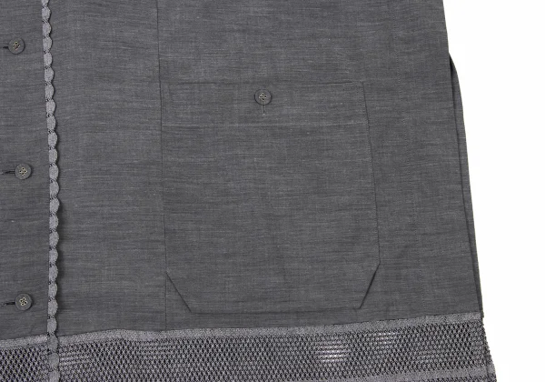 ISSEY MIYAKE HaaT Rayon Blend Knit Trim Cape K-174089_010